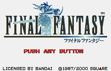 Final Fantasy title screen for WonderSwan Color